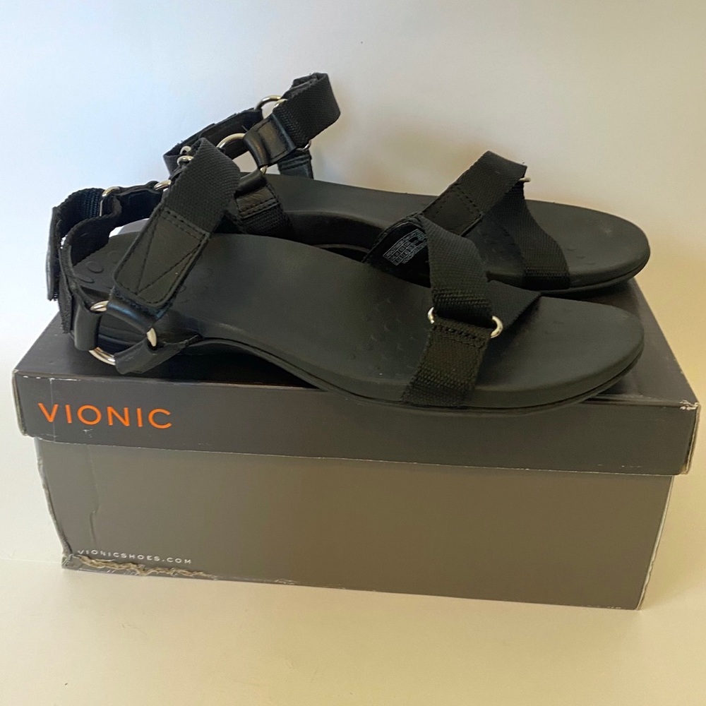 Vionic Candace Black Sandals 8.5